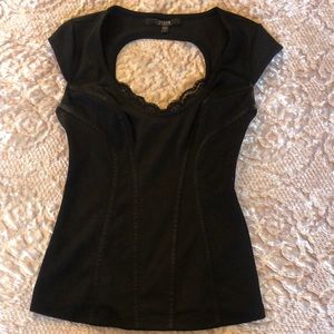 Guess lace fitted cut out top